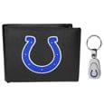 Indianapolis Colts Leather Bi-fold Wallet & Steel Key Chain - Siskiyou Buckle