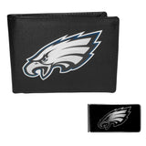 Philadelphia Eagles Leather Bi-fold Wallet & Black Money Clip - Philadelphia Eagles - Flyclothing LLC