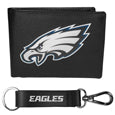 Philadelphia Eagles Leather Bi-fold Wallet & Strap Key Chain