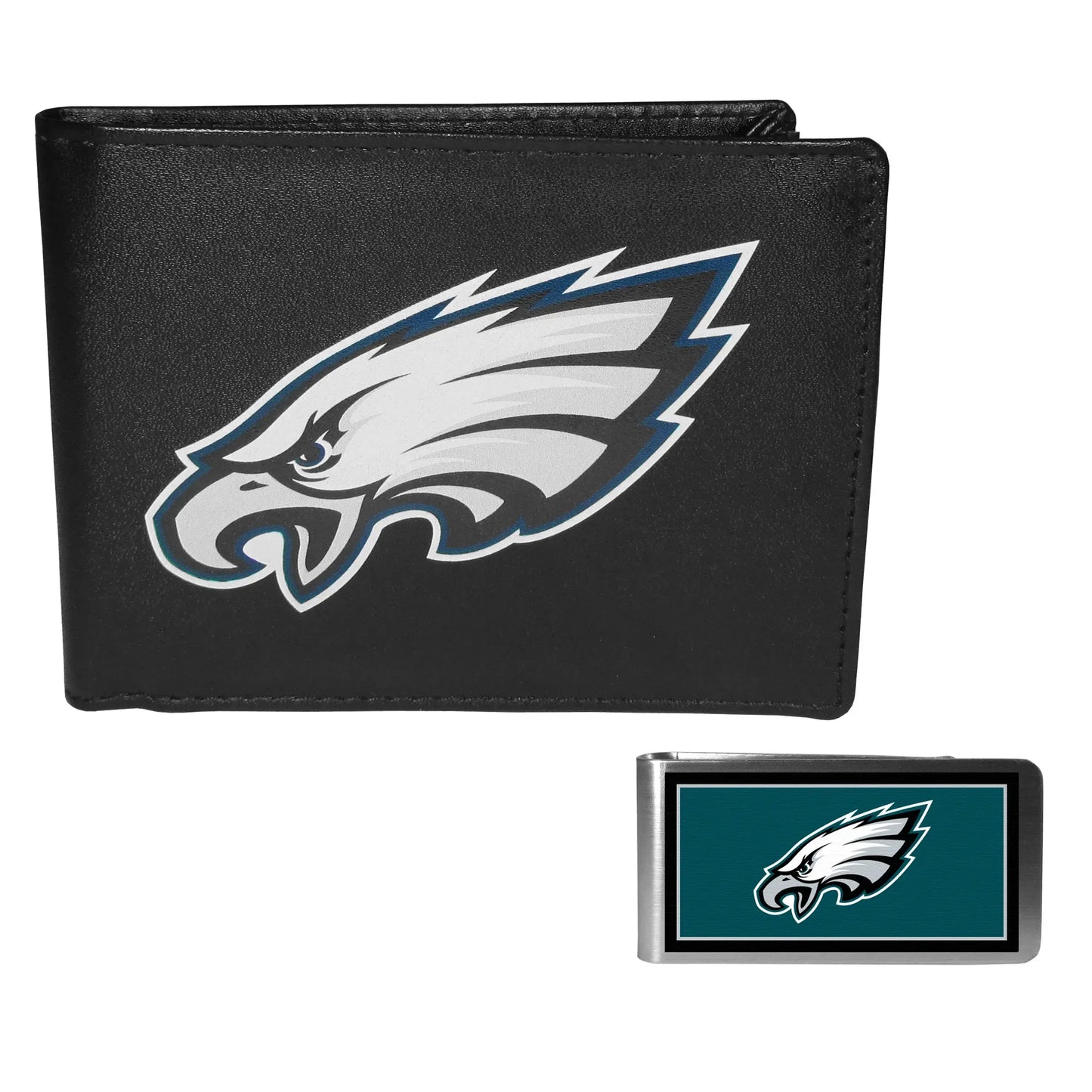 Philadelphia Eagles Leather Bi-fold Wallet & Color Money Clip - Philadelphia Eagles - Flyclothing LLC