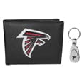 Atlanta Falcons Leather Bi-fold Wallet & Steel Key Chain - Siskiyou Buckle