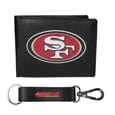 San Francisco 49ers Leather Bi-fold Wallet & Strap Key Chain - Siskiyou Buckle