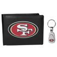 San Francisco 49ers Leather Bi-fold Wallet & Steel Key Chain
