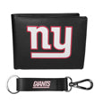 New York Giants Leather Bi-fold Wallet & Strap Key Chain