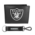 Las Vegas Raiders Leather Bi-fold Wallet & Strap Key Chain