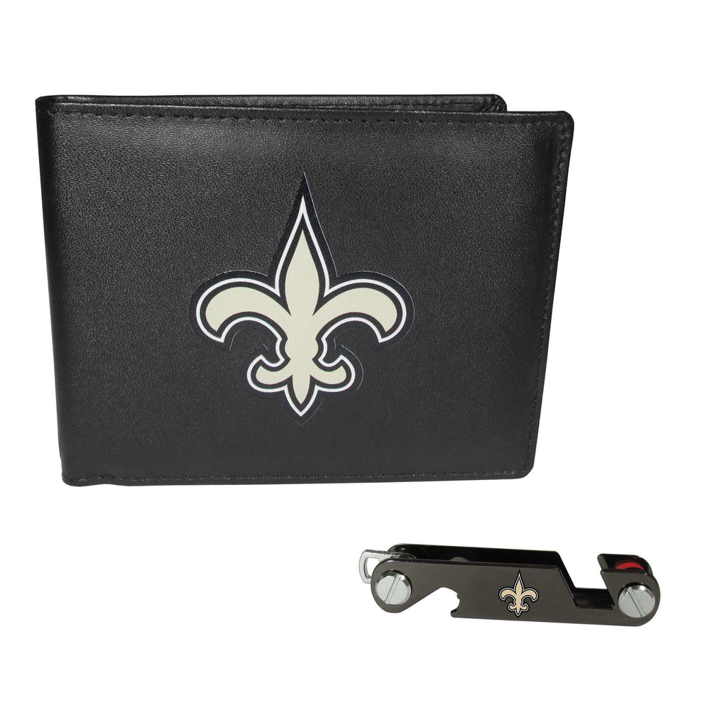 New Orleans Saints Leather Bi-fold Wallet & Key Organizer - New Orleans Saints - Flyclothing LLC