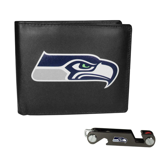 Seattle Seahawks Leather Bi-fold Wallet & Key Organizer - Seattle Seahawks - Flyclothing LLC