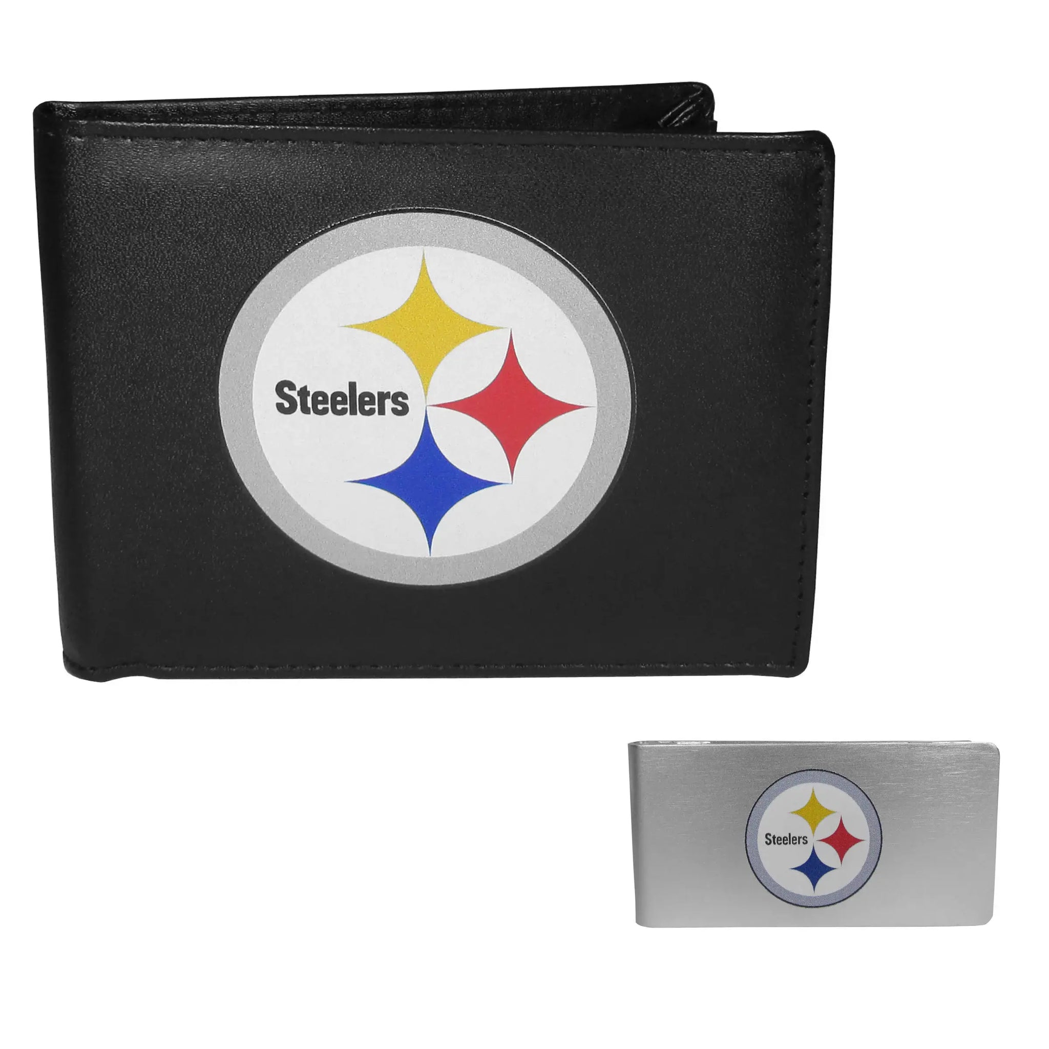 Pittsburgh Steelers Leather Bi-fold Wallet & Money Clip - Pittsburgh Steelers - Flyclothing LLC