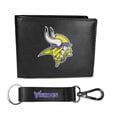 Minnesota Vikings Leather Bi-fold Wallet & Strap Key Chain