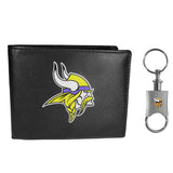 Minnesota Vikings Leather Bi-fold Wallet & Valet Key Chain - Minnesota Vikings - Flyclothing LLC