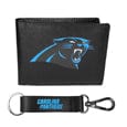 Carolina Panthers Leather Bi-fold Wallet & Strap Key Chain - Siskiyou Buckle