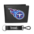 Tennessee Titans Leather Bi-fold Wallet & Strap Key Chain