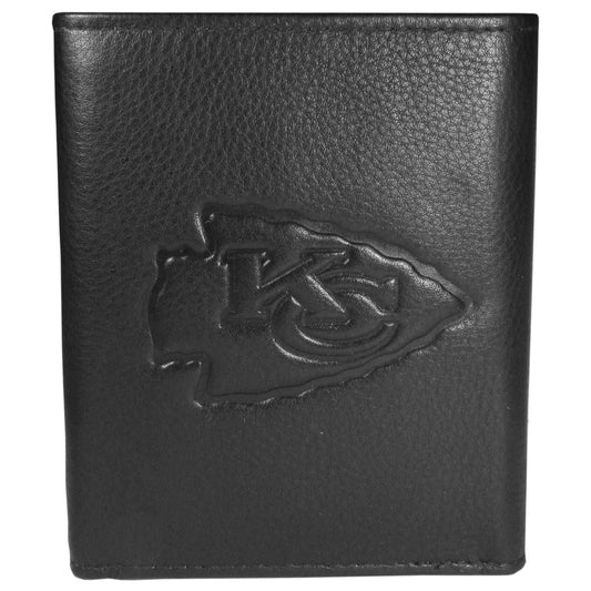 Kansas City Chiefs Embossed Leather Tri-fold Wallet - Kansas City Chiefs - Flyclothing LLC