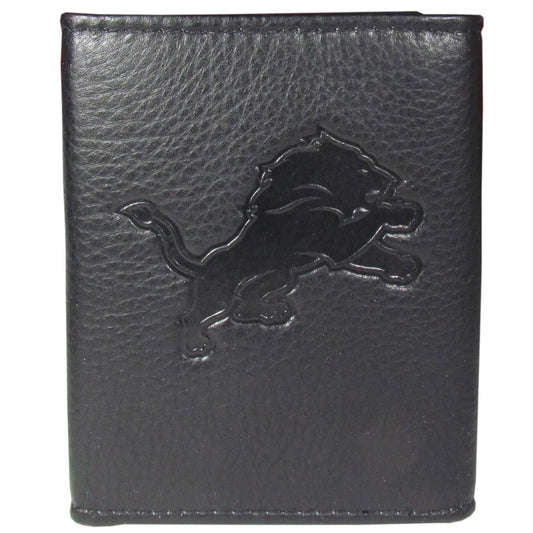 Detroit Lions Embossed Leather Tri-fold Wallet - Detroit Lions - Flyclothing LLC