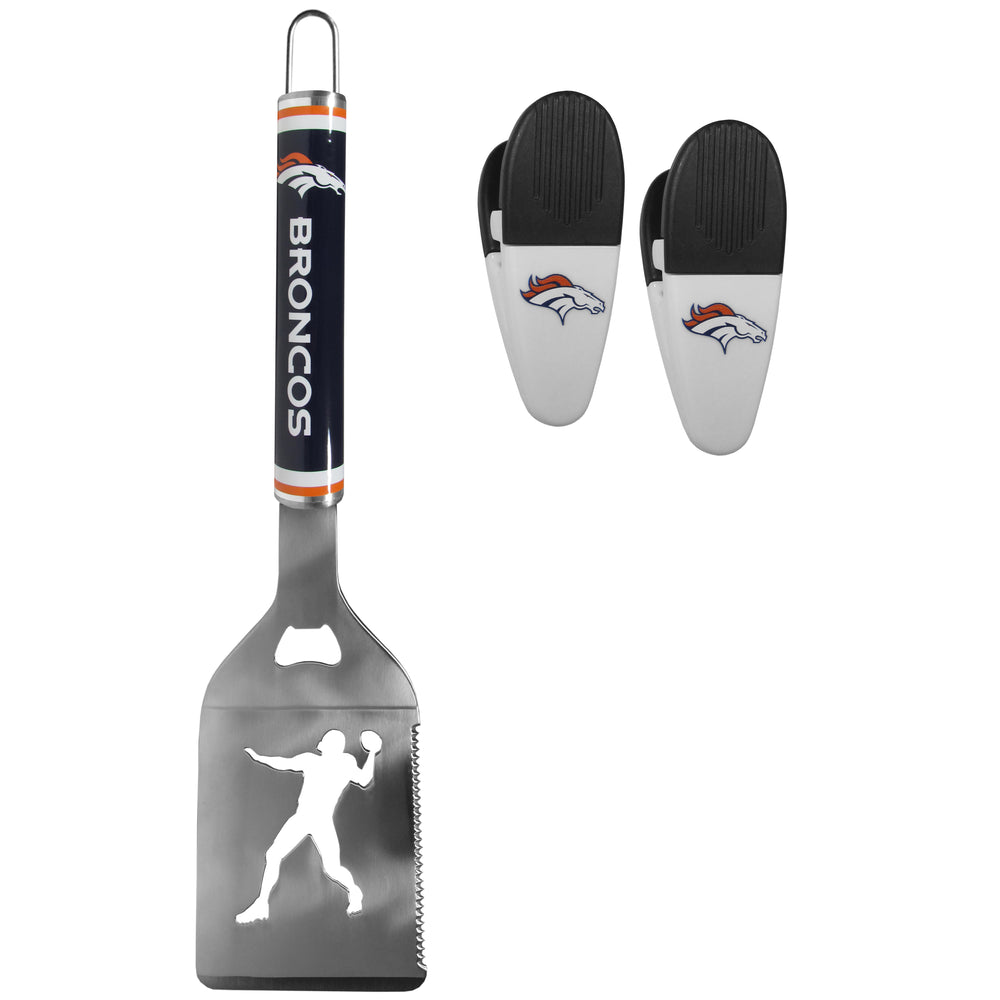 Denver Broncos Steel Logo Spatula w/Chip Clips