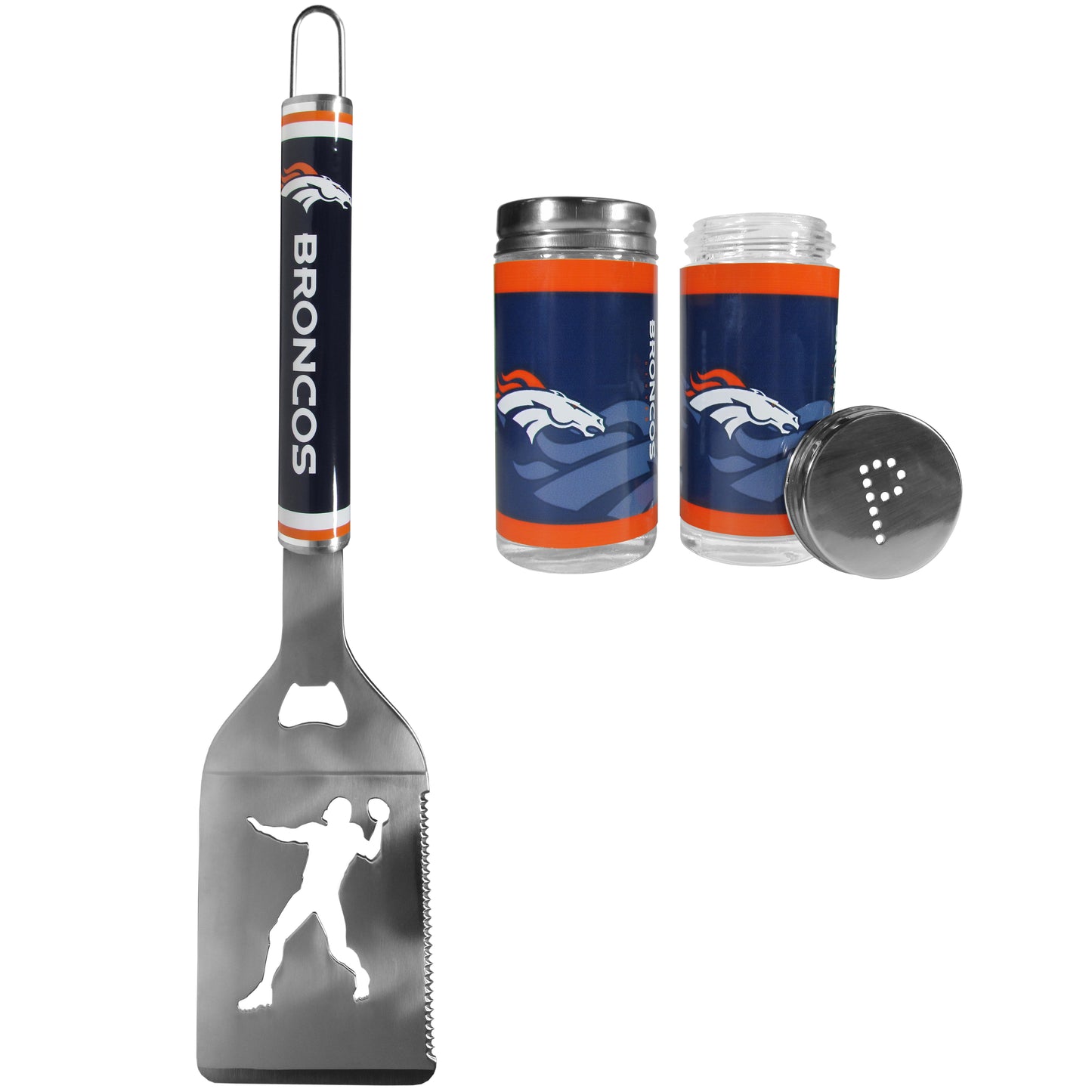 Denver Broncos Steel Logo Spatula w/Shakers