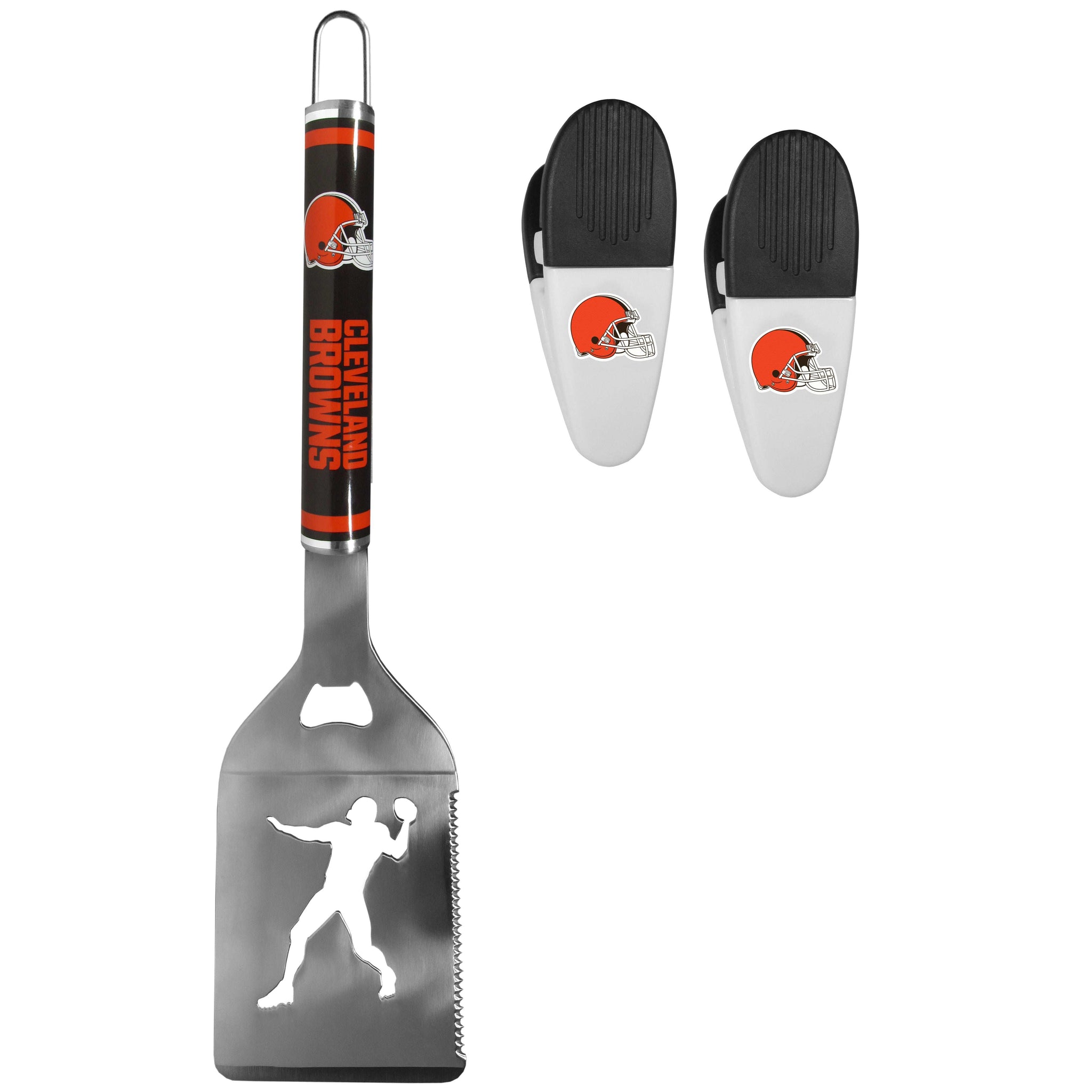 Cleveland Browns Steel Logo Spatula w/Chip Clips - Cleveland Browns - Flyclothing LLC