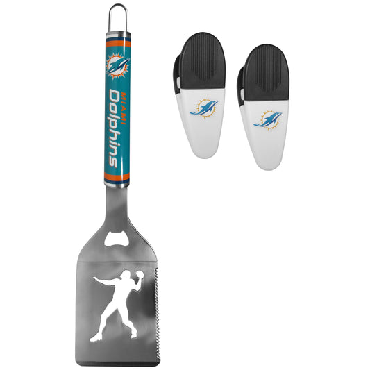 Miami Dolphins Steel Logo Spatula w/Chip Clips - Miami Dolphins - Flyclothing LLC