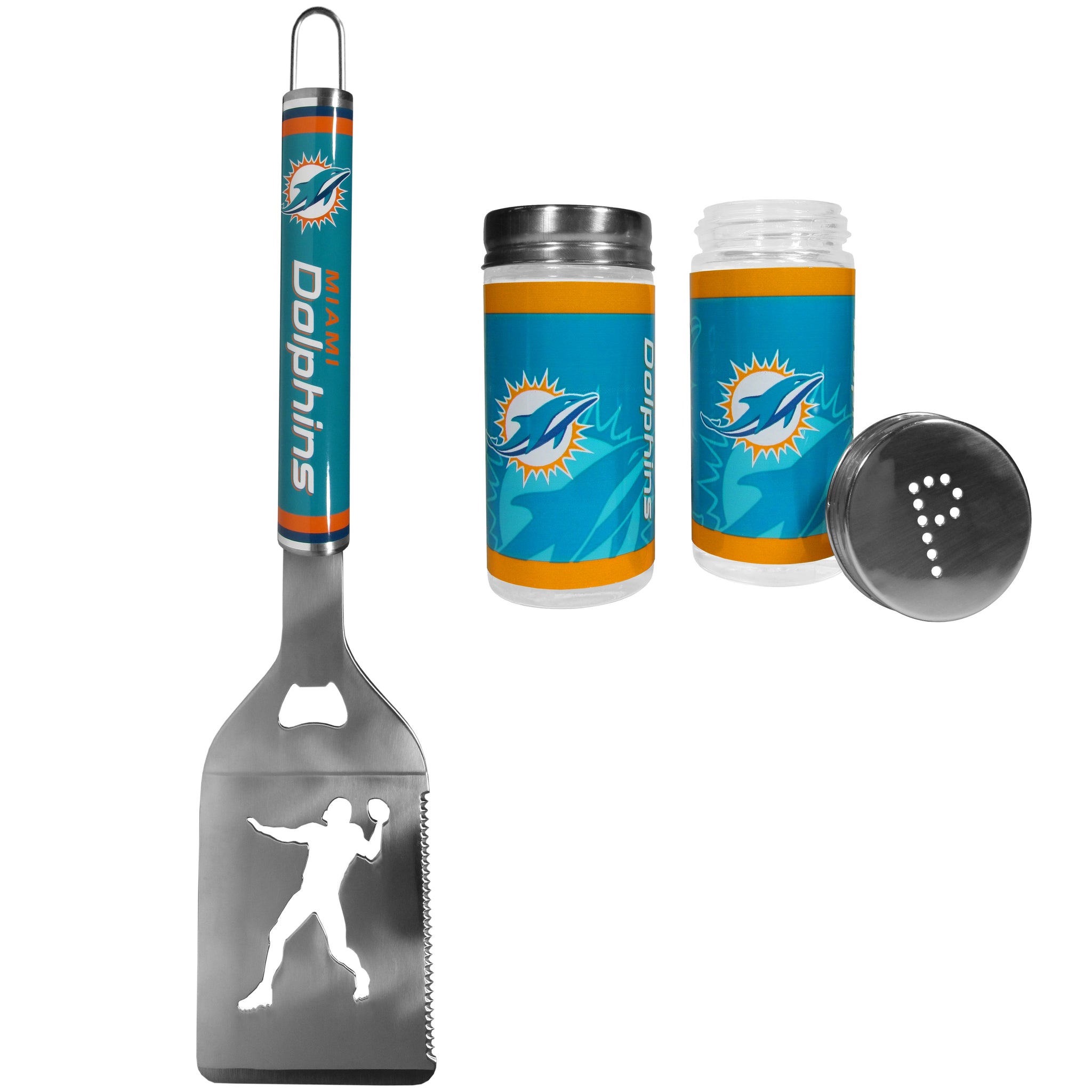 Miami Dolphins Steel Logo Spatula w/Shakers