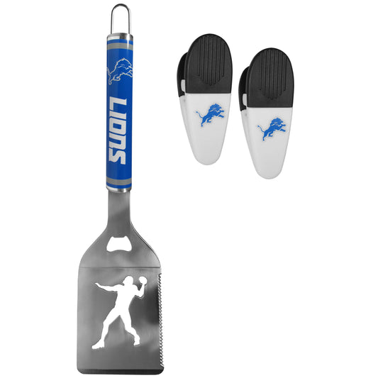 Detroit Lions Steel Logo Spatula w/Chip Clips - Detroit Lions - Flyclothing LLC