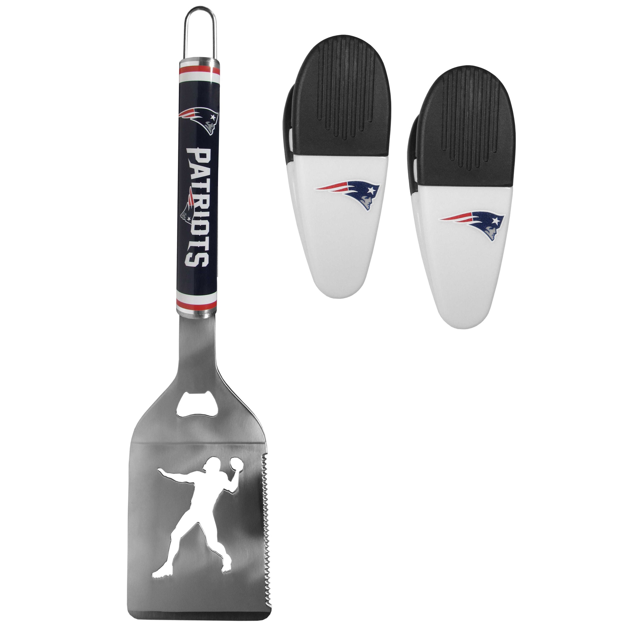 New England Patriots Steel Logo Spatula w/Chip Clips - New England Patriots - Flyclothing LLC