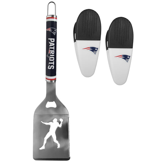New England Patriots Steel Logo Spatula w/Chip Clips - New England Patriots - Flyclothing LLC