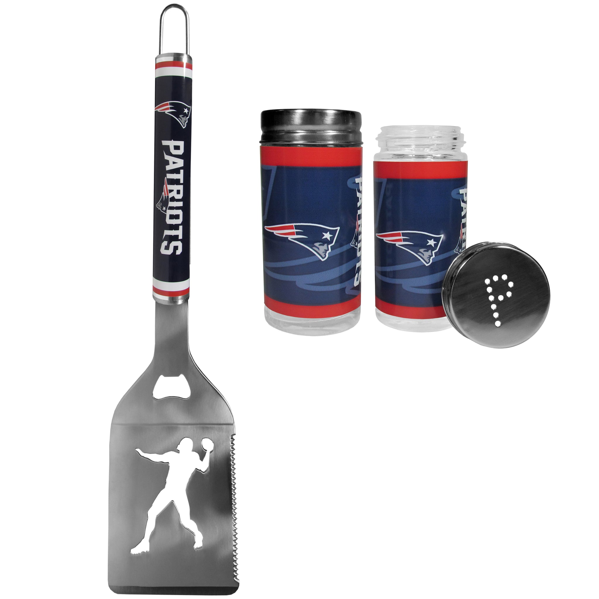 New England Patriots Steel Logo Spatula w/Shakers