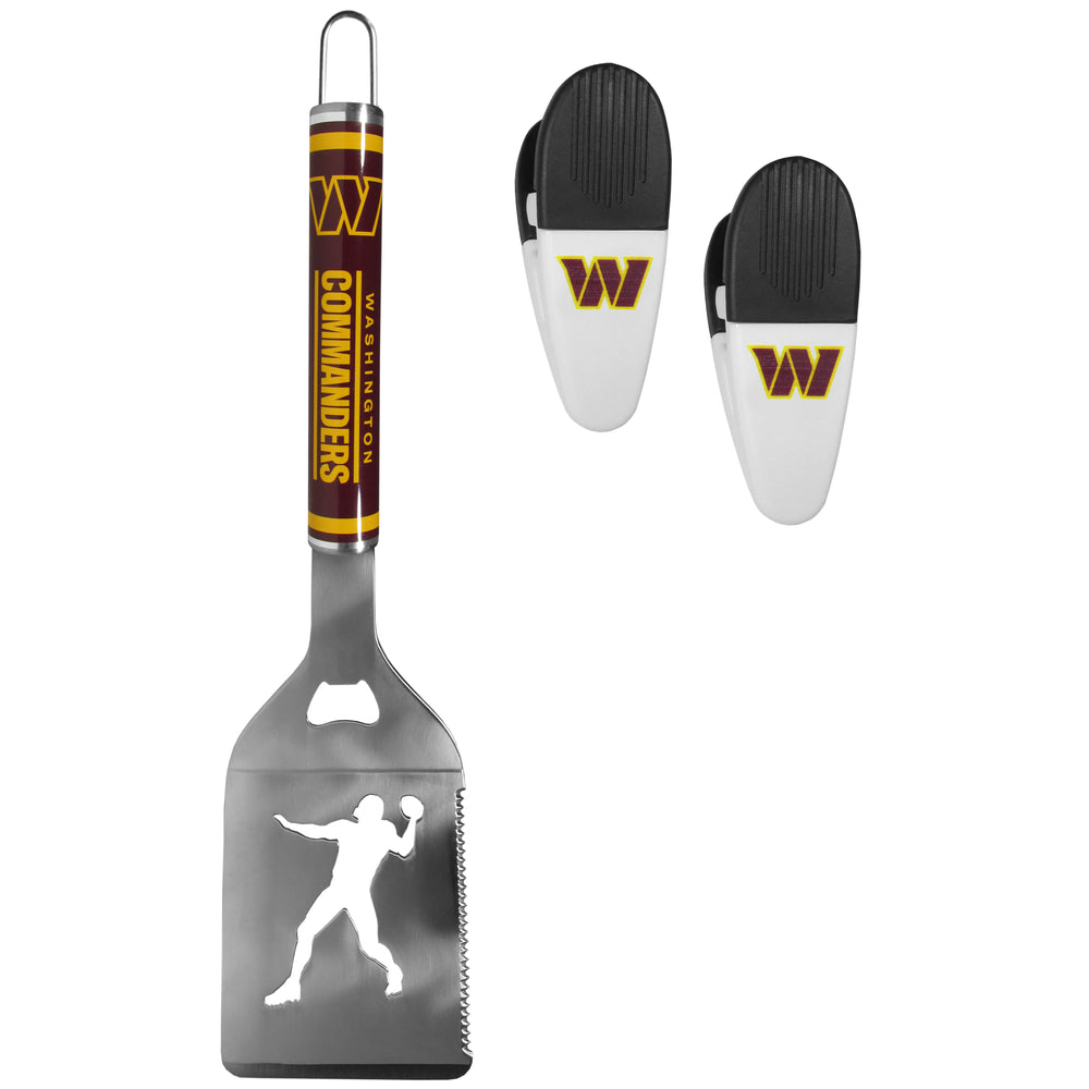 Washington Commanders Steel Logo Spatula w/Chip Clips