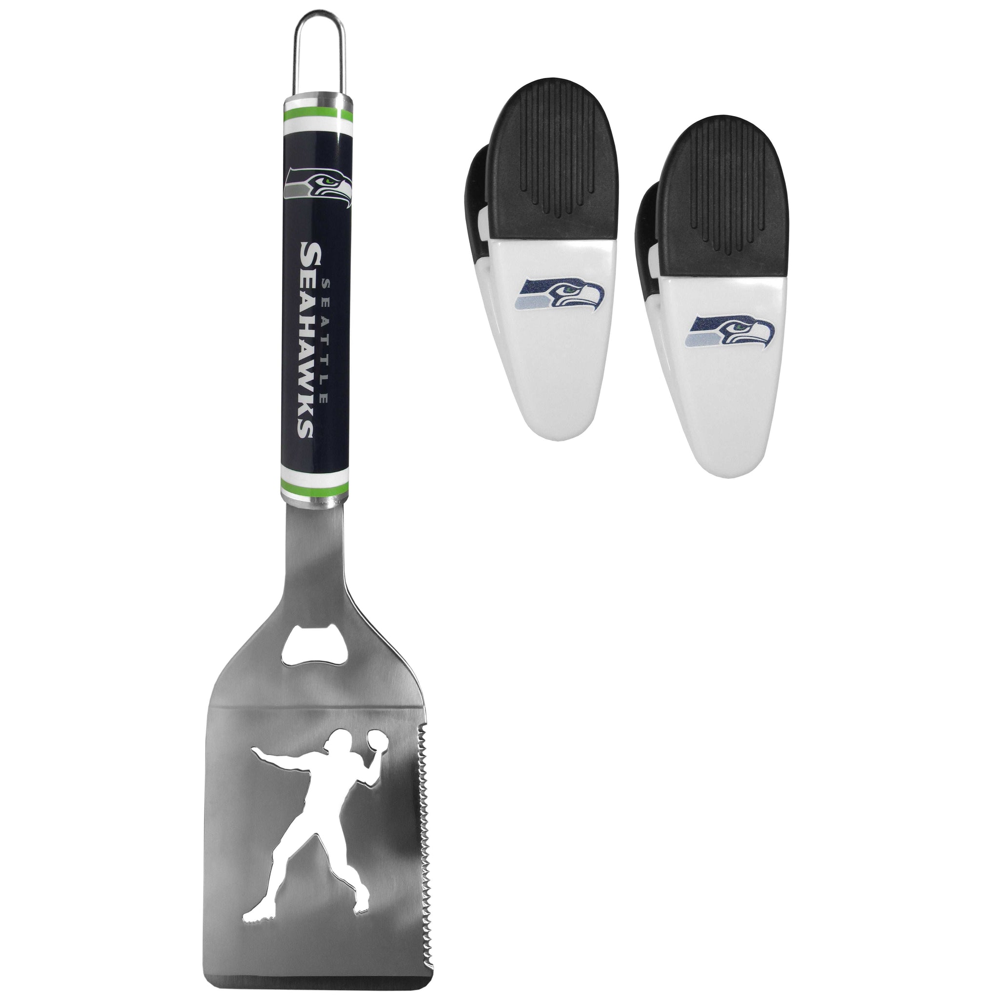 Seattle Seahawks Steel Logo Spatula w/Chip Clips - Seattle Seahawks - Flyclothing LLC