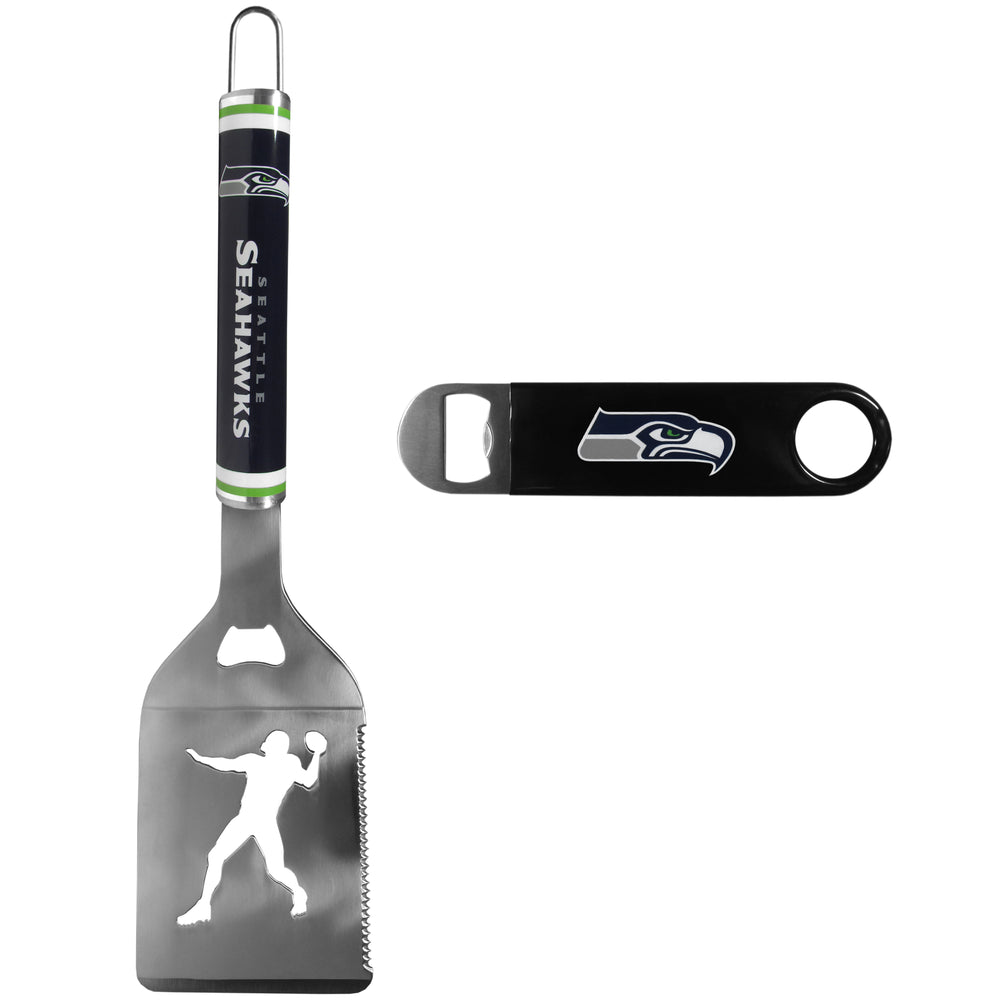 Seattle Seahawks Steel Logo Spatula w/Bottle Opener - Seattle Seahawks