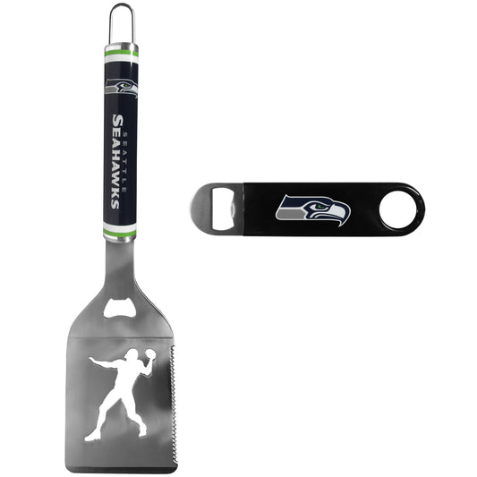 Seattle Seahawks Steel Logo Spatula w/Bottle Opener - Seattle Seahawks - Flyclothing LLC