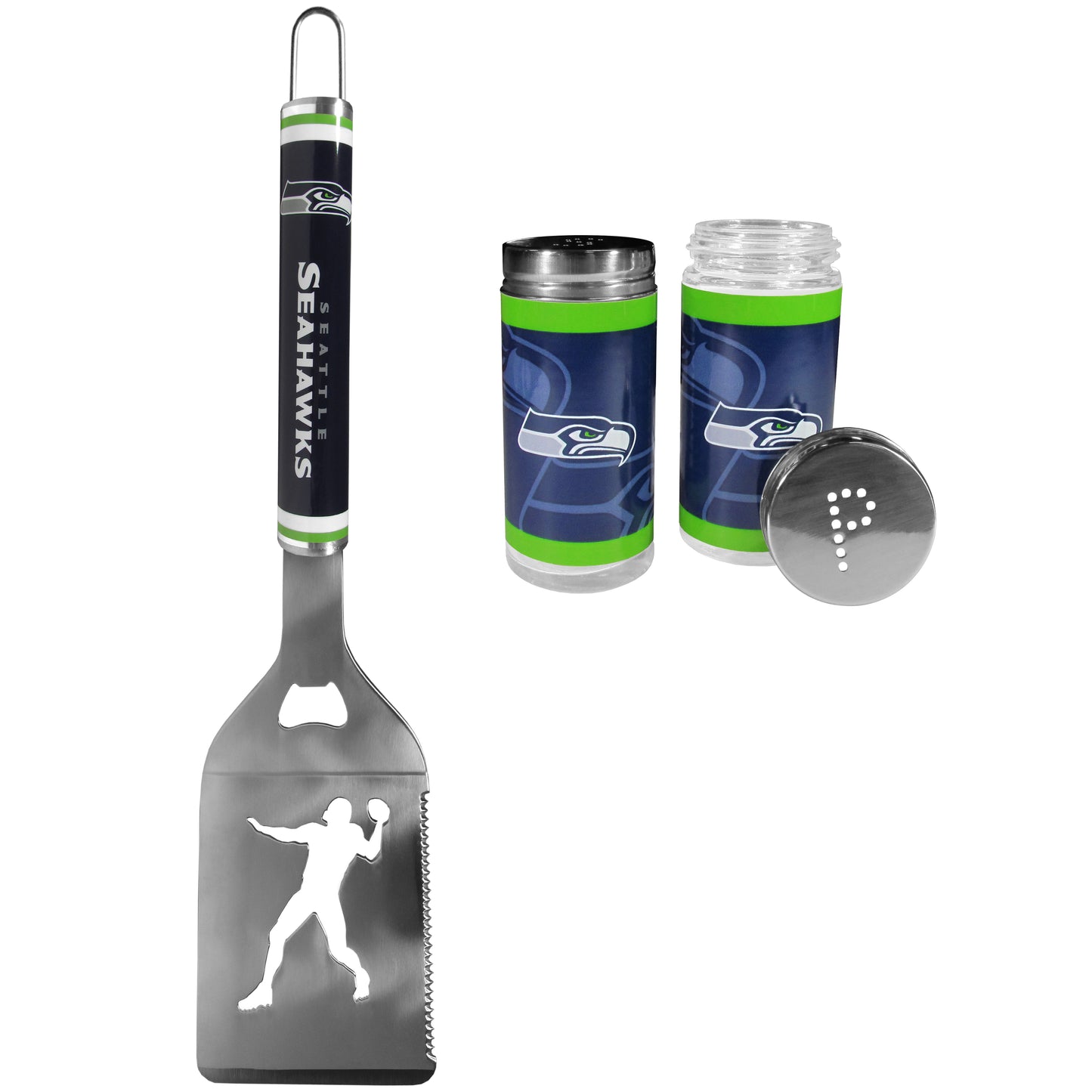 Seattle Seahawks Steel Logo Spatula w/Shakers