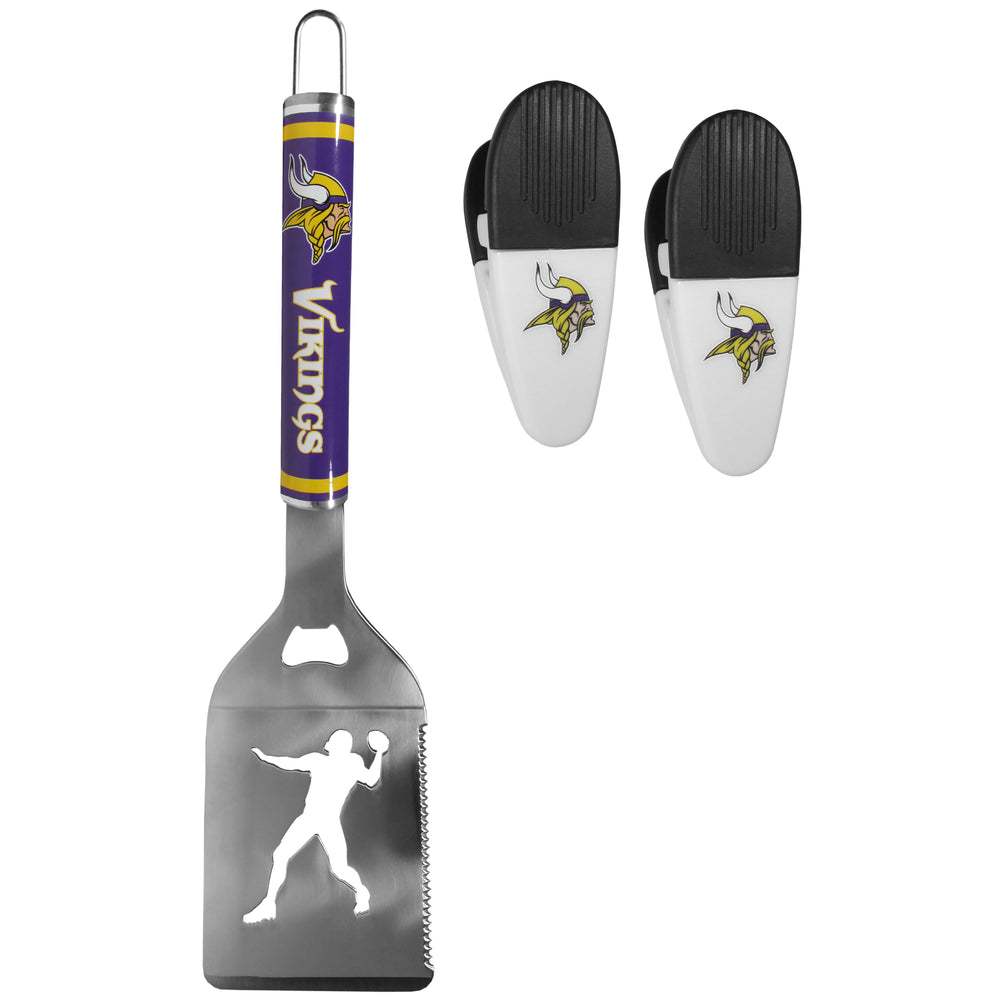 Minnesota Vikings Steel Logo Spatula w/Chip Clips - Minnesota Vikings