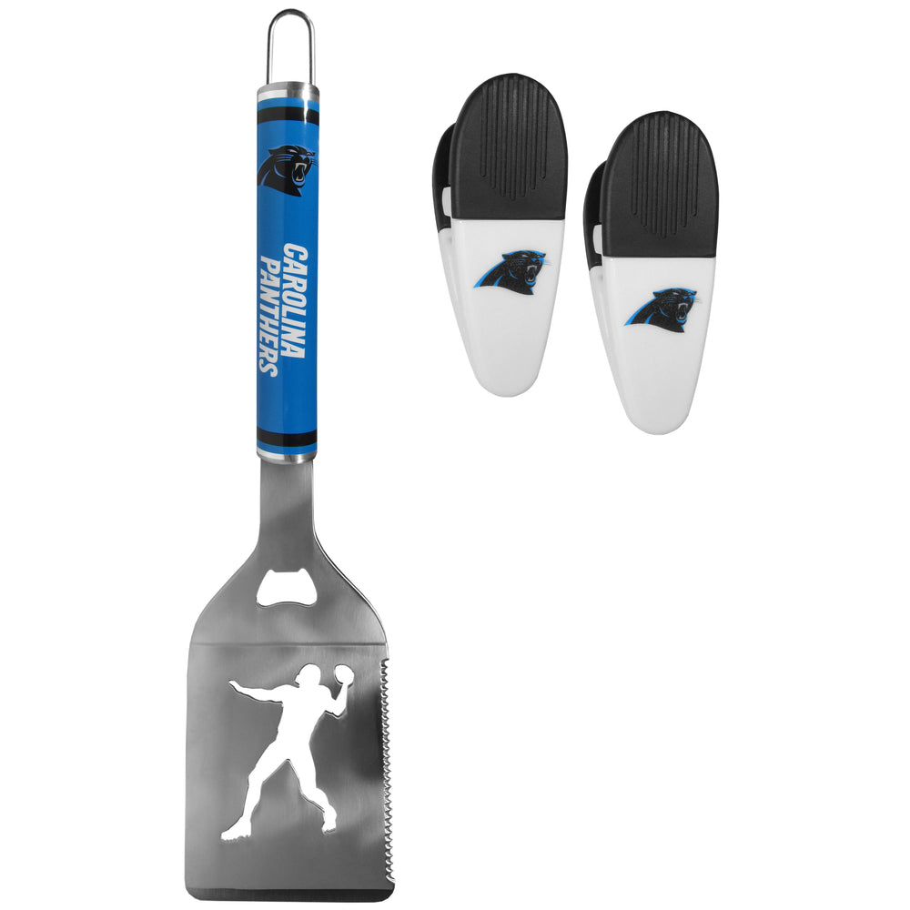 Carolina Panthers Steel Logo Spatula w/Chip Clips