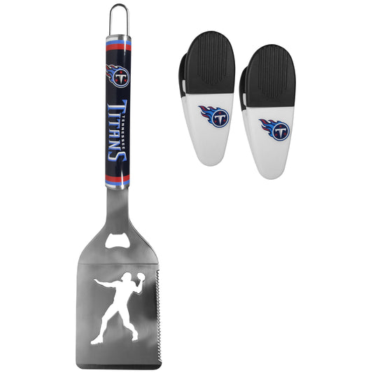 Tennessee Titans Steel Logo Spatula w/Chip Clips - Tennessee Titans - Flyclothing LLC