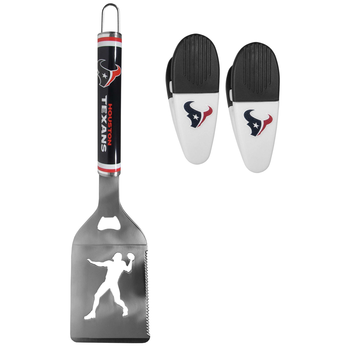 Houston Texans Steel Logo Spatula w/Chip Clips - Houston Texans - Flyclothing LLC
