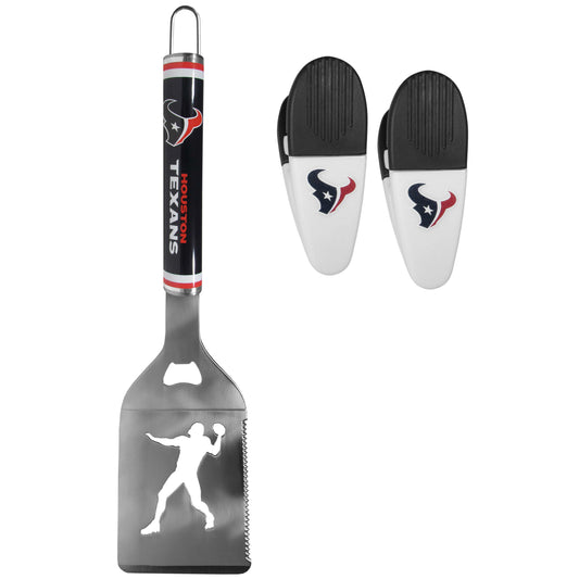 Houston Texans Steel Logo Spatula w/Chip Clips - Houston Texans - Flyclothing LLC