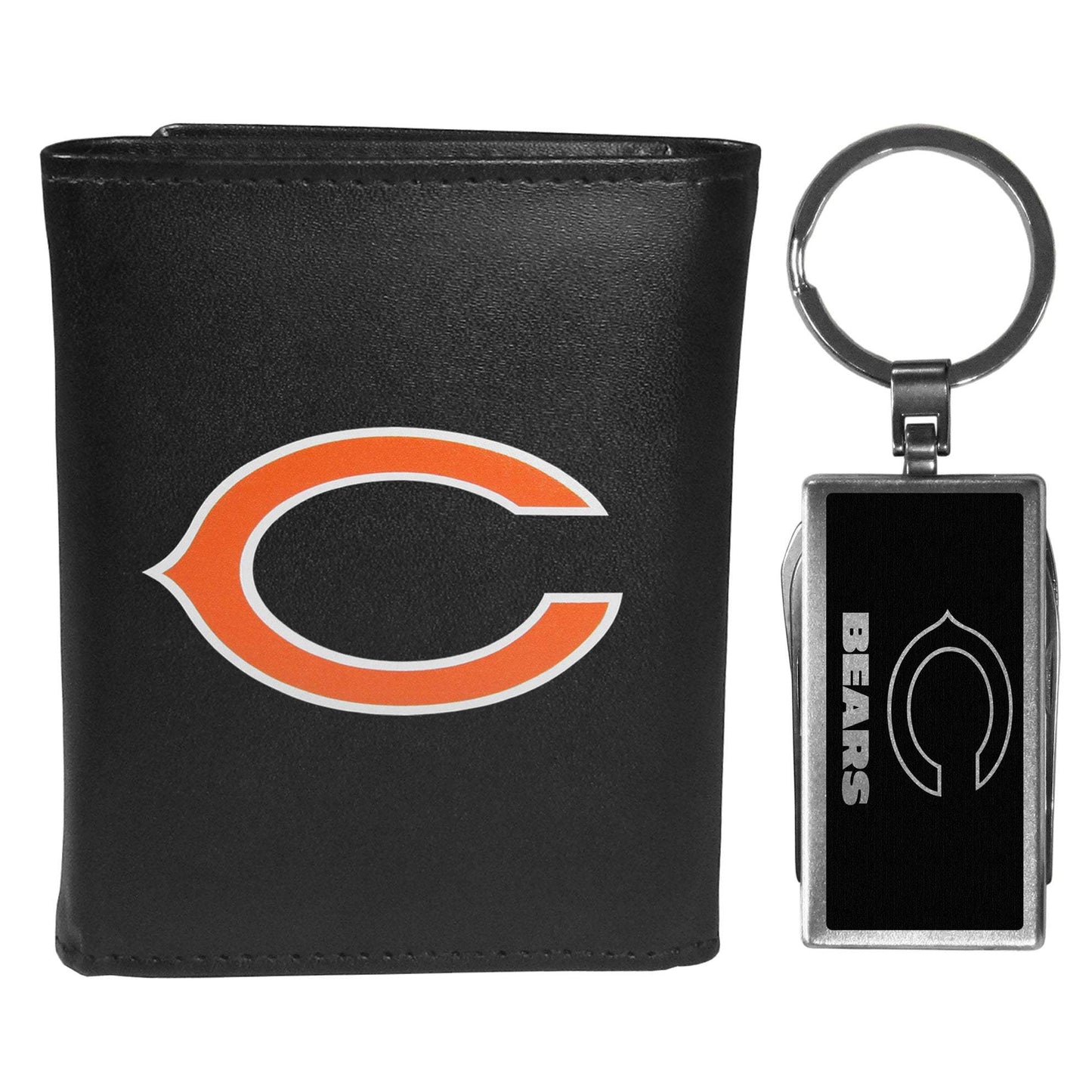 Chicago Bears Leather Tri-fold Wallet & Multitool Key Chain - Chicago Bears - Flyclothing LLC