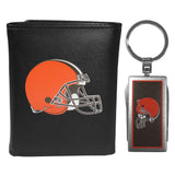 Cleveland Browns Leather Tri-fold Wallet & Multitool Key Chain Black
