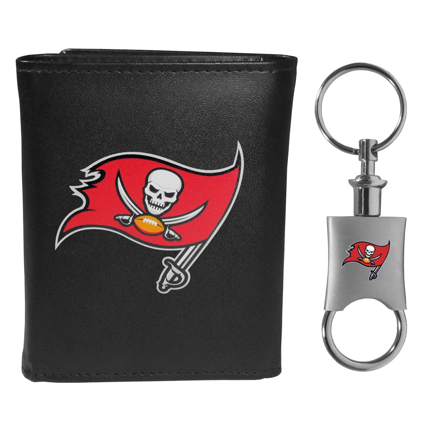 Tampa Bay Buccaneers Leather Tri-fold Wallet & Valet Key Chain - Tampa Bay Buccaneers - Flyclothing LLC