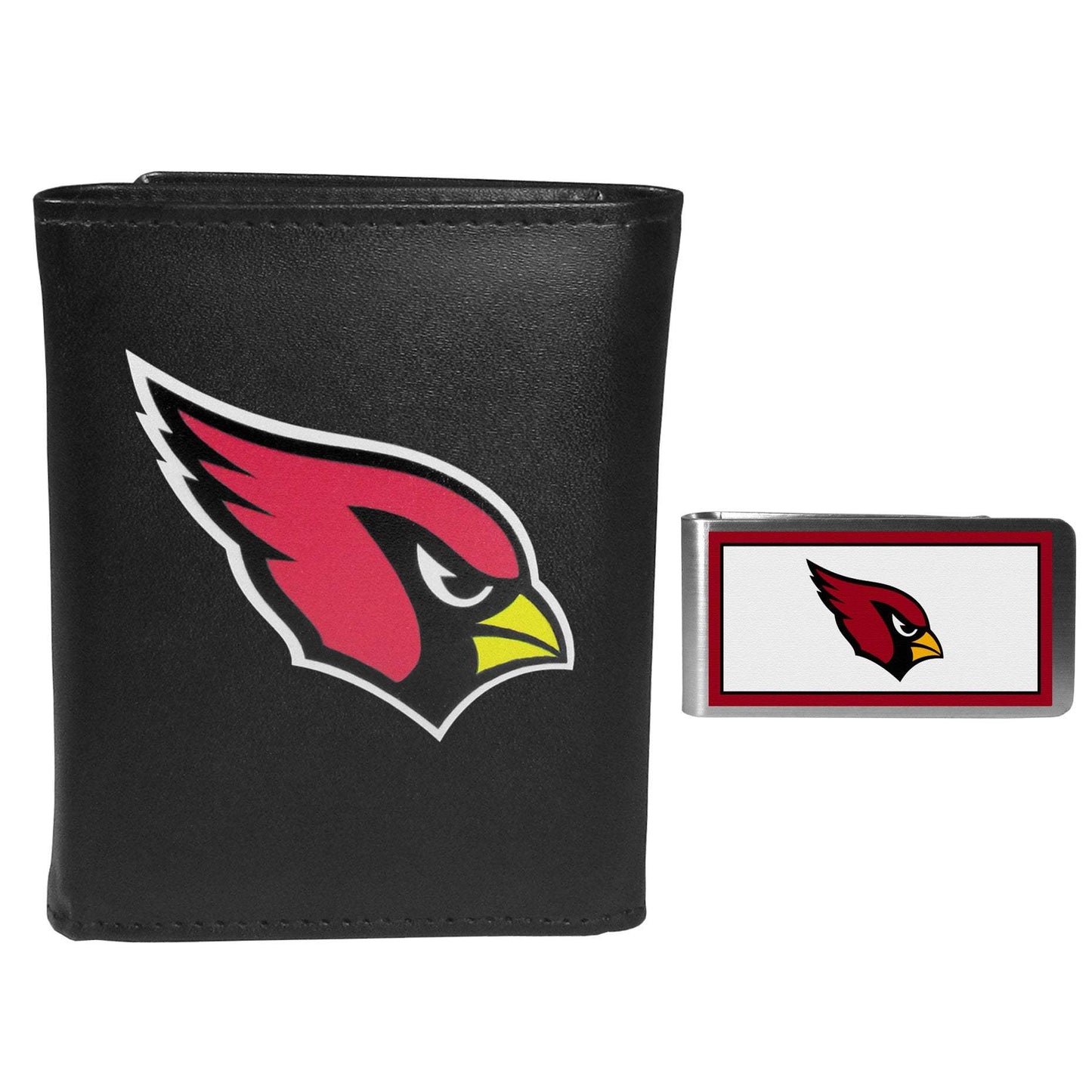 Arizona Cardinals Leather Tri-fold Wallet & Color Money Clip - Arizona Cardinals - Flyclothing LLC