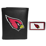 Arizona Cardinals Leather Tri-fold Wallet & Color Money Clip - Arizona Cardinals - Flyclothing LLC