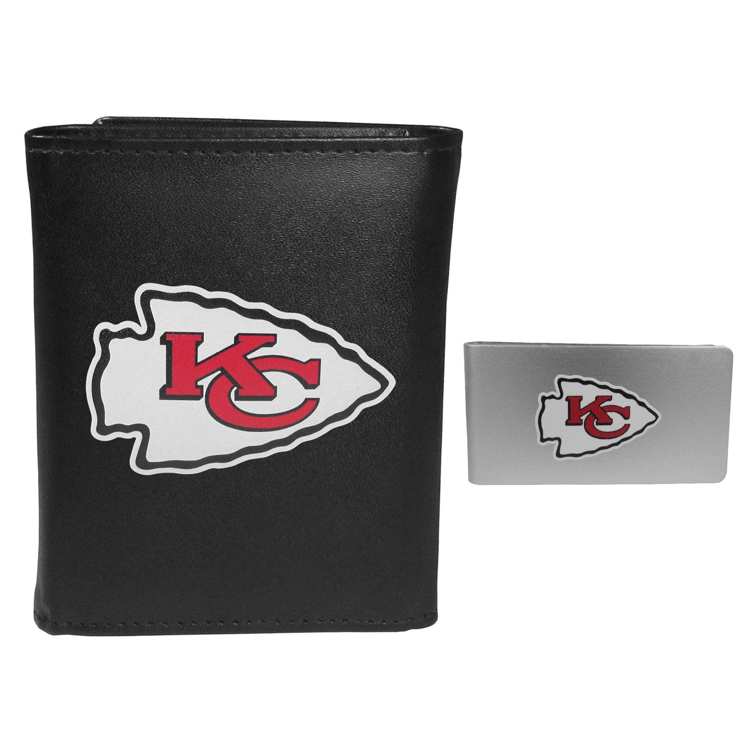 Kansas City Chiefs Leather Tri-fold Wallet & Money Clip - Kansas City Chiefs - Flyclothing LLC