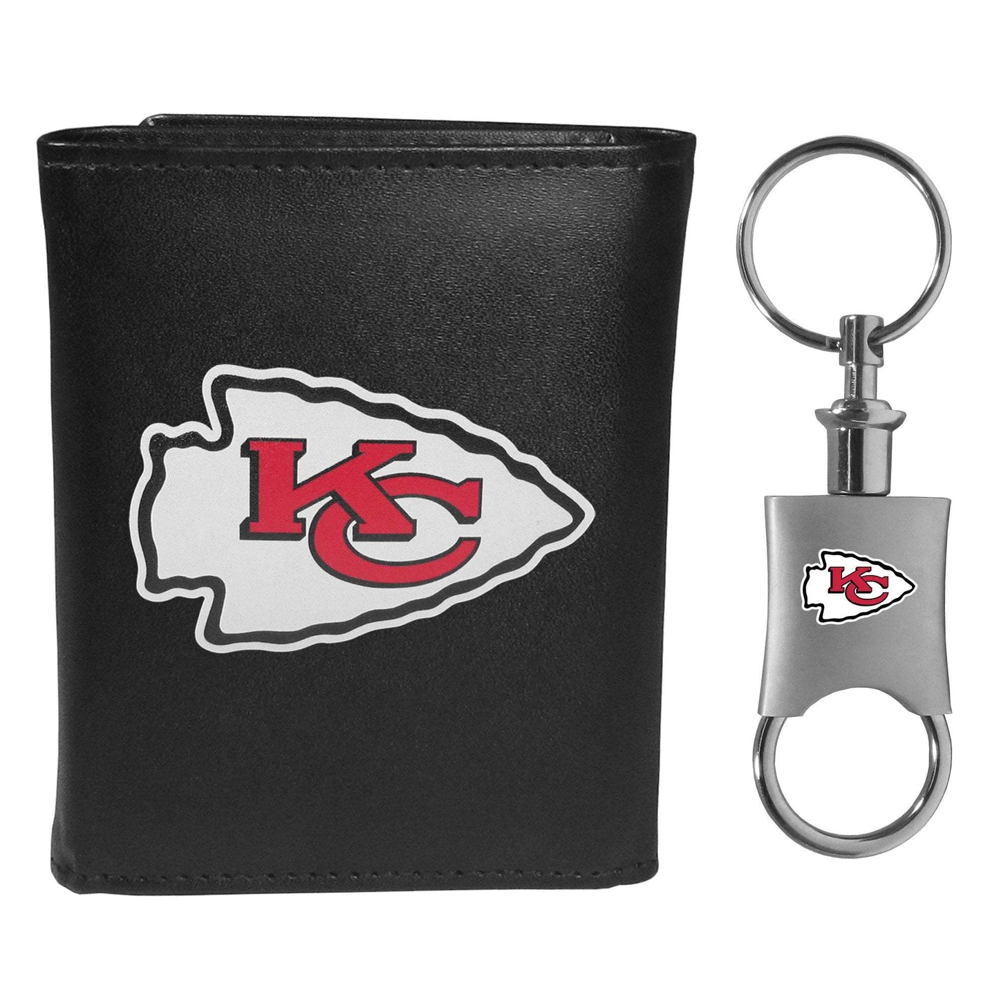 Kansas City Chiefs Leather Tri-fold Wallet & Valet Key Chain - Kansas City Chiefs - Flyclothing LLC