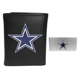 Dallas Cowboys Leather Tri-fold Wallet & Money Clip - Dallas Cowboys
