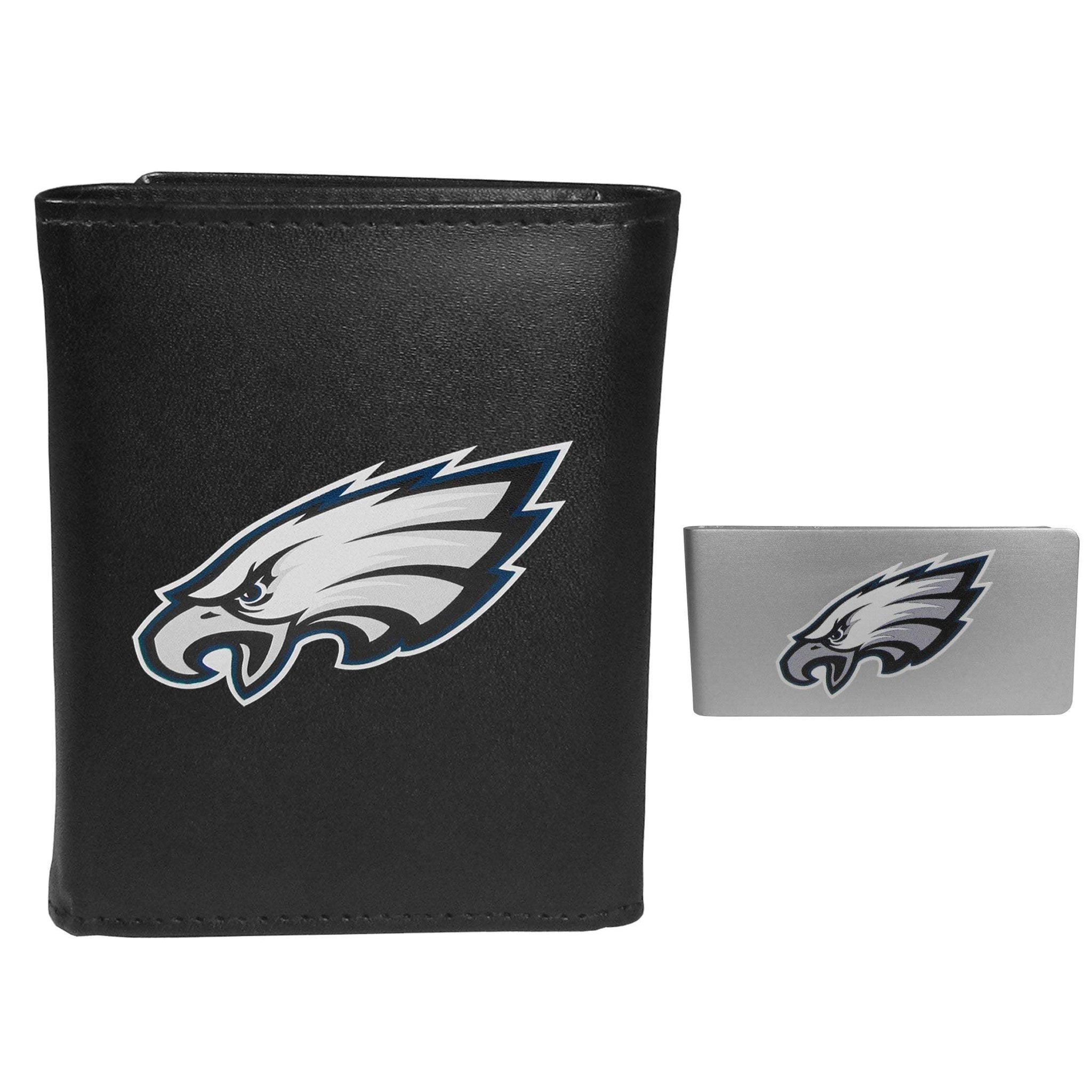 Philadelphia Eagles Leather Tri-fold Wallet & Money Clip - Philadelphia Eagles - Flyclothing LLC