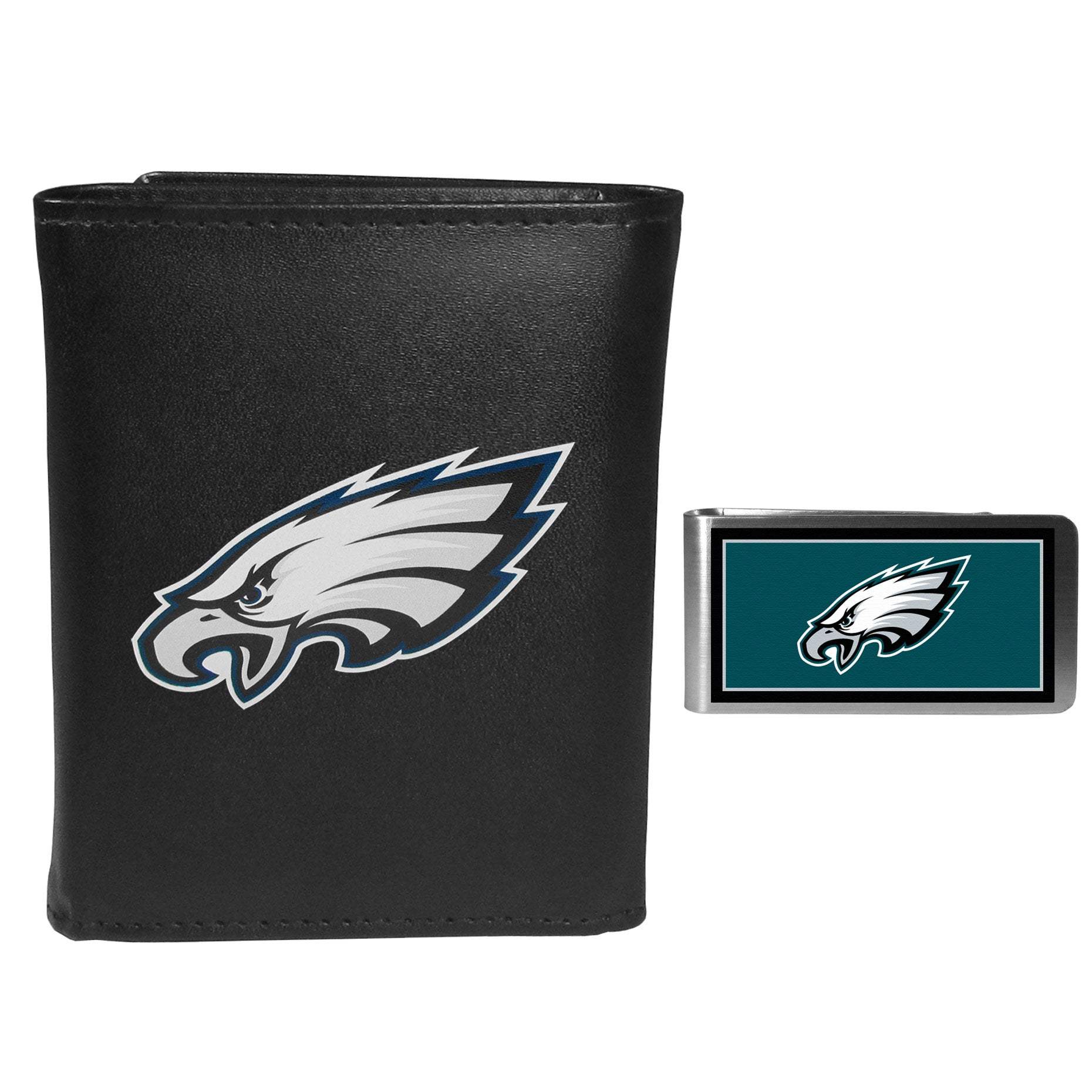 Philadelphia Eagles Leather Tri-fold Wallet & Color Money Clip - Philadelphia Eagles - Flyclothing LLC