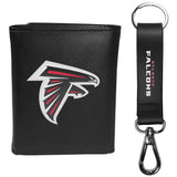 Atlanta Falcons Leather Tri-fold Wallet & Strap Key Chain - Atlanta Falcons - Flyclothing LLC