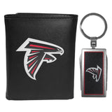 Atlanta Falcons Leather Tri-fold Wallet & Multitool Key Chain, Black - Atlanta Falcons