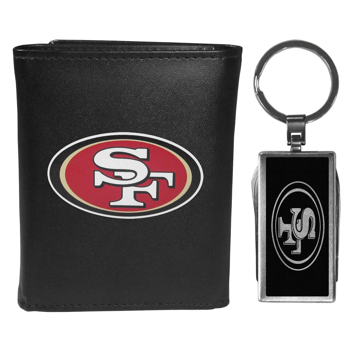 San Francisco 49ers Leather Tri-fold Wallet & Multitool Key Chain - San Francisco 49ers - Flyclothing LLC